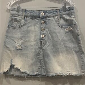 Distressed Denim Skirt urban outfitters large